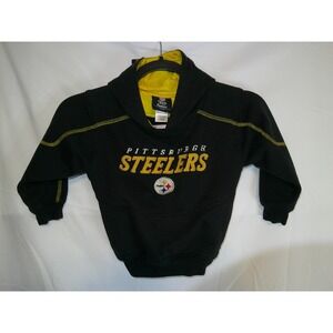 Vintage Pittsburgh Steelers Kids‎ Hoodie NFL Reebok Black Yellow Sweatshirt